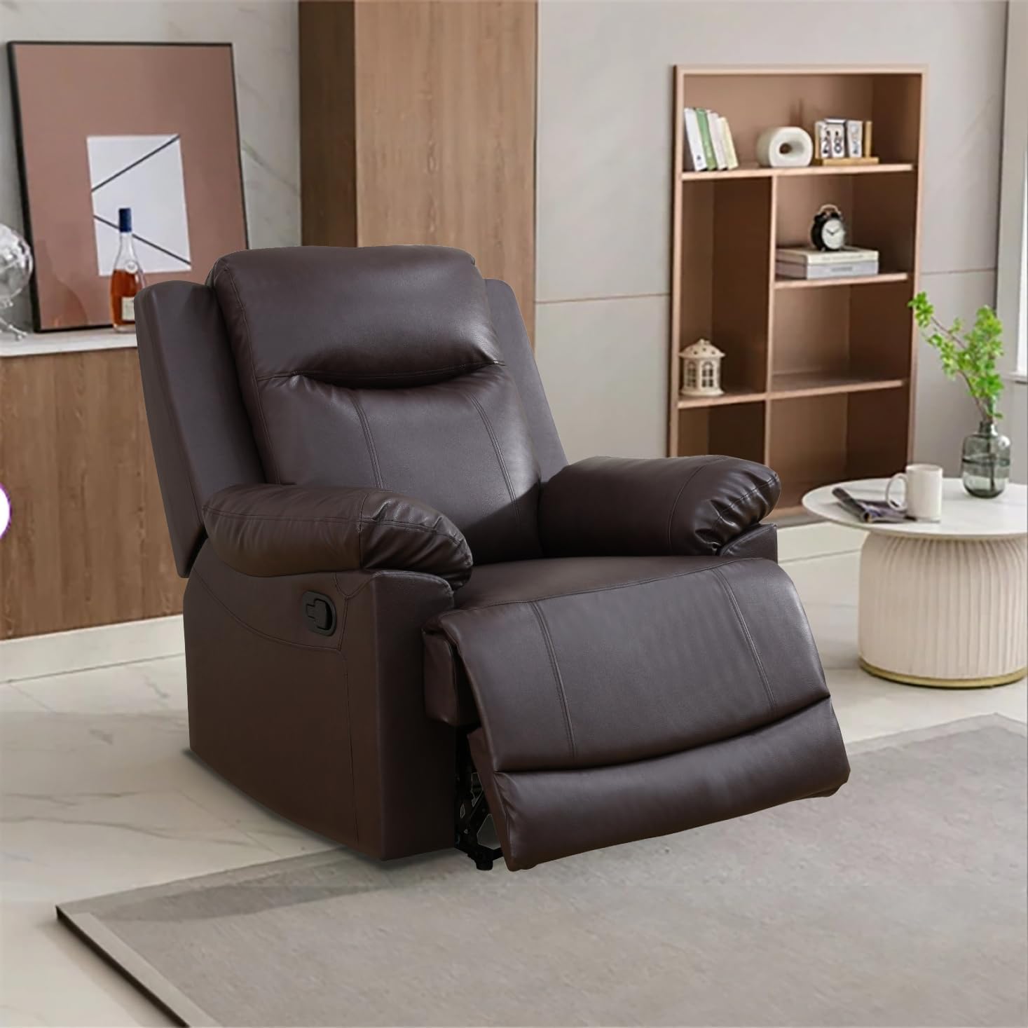 Leather Reclining Chair Living Room Furniture Manual for Office/Home