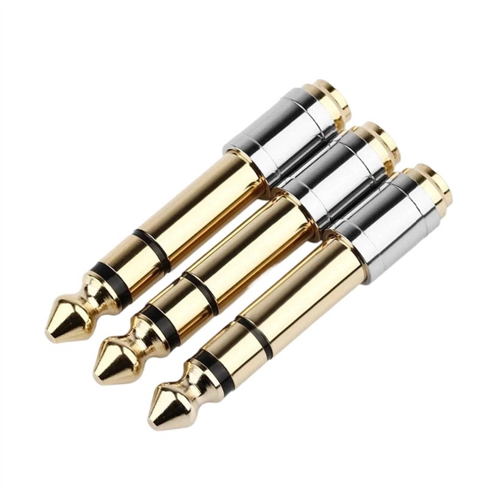 Jack 3,5 do 6,35 adapter audio 6,5 mm do 3,5 mm konwertery męskie złącze żeńskie wtyczka słuchawkowa 6,3 mm (rozmiar: 5 szt., kolor: srebrny)