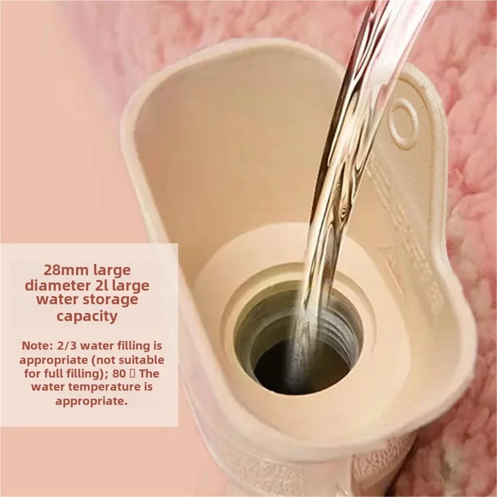 Termofor, 2 szt. Butelka z ciepłą wodą Pluszowa miękka okładka Ogrzewacz do rąk Naturalne ciepło 2L(Black)
