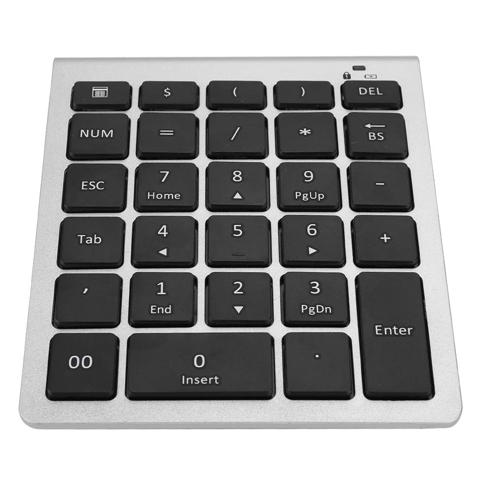 Almofada Numérica Usb para Laptop, Teclado Numérico 28 Teclas 2.4g Mini Teclado Numérico