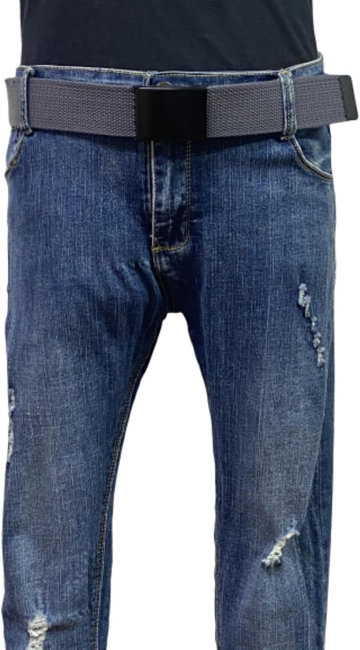 Canvas Belt with Black Flip-Top Buckle - Up to 45" Waist Size, Military & Golf Belt - Image 2