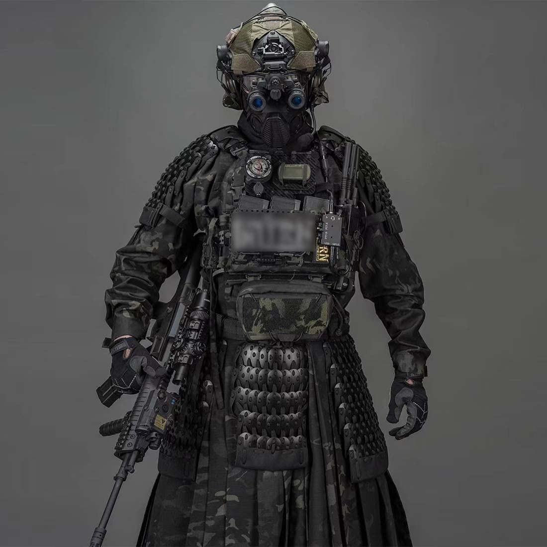 AYAY Samurai Taktische Rüstung, Taktische Rüstung Komplettes Set - Beinhaltet 2X Schulterpolster + 1x Leistenpolster + 2X Rockschutz (ohne Weste)