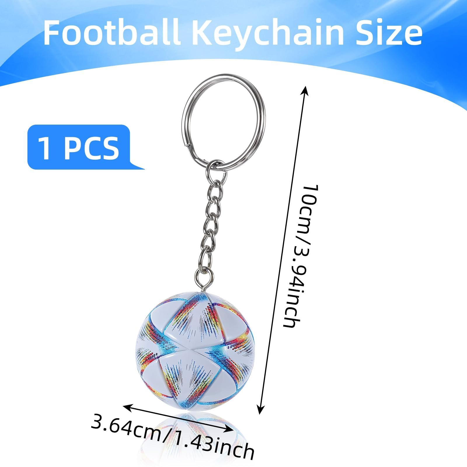 Portachiavi Calcio Bambini e Adulti, Portachiavi Sportivi per Zaino, Cartella e Borse, Accessorio Decorativo e Gadget Calcio, Regalo per Tifosi e Amanti del Calcio, Bomboniere Feste Sportive - 2