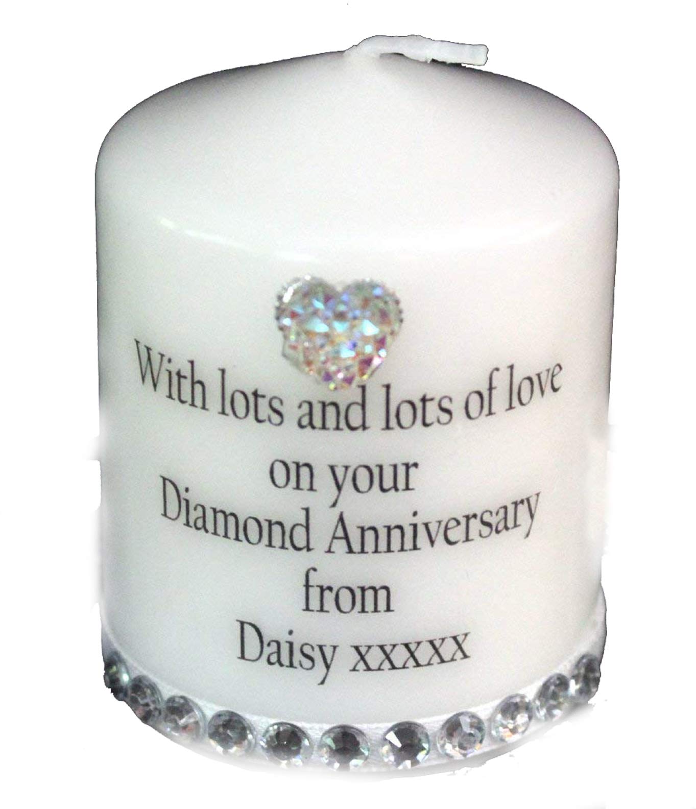 Cellini Candle Cards 60Th Diamond Wedding Anniversary Candle Card With Personalised Own Message By Cellini Candles