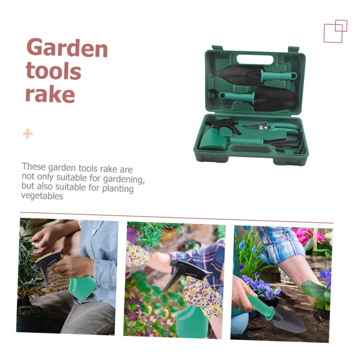 Toddmomy Gartenwerkzeug Gartenschaufeln Gartenrechen Und Gartenscheren Für Gartenarbeit Pflanzen-Pflege Und Gemüseanbau Im Freien Inklusive Tragetasche Für Aufbewahrung Und Transport