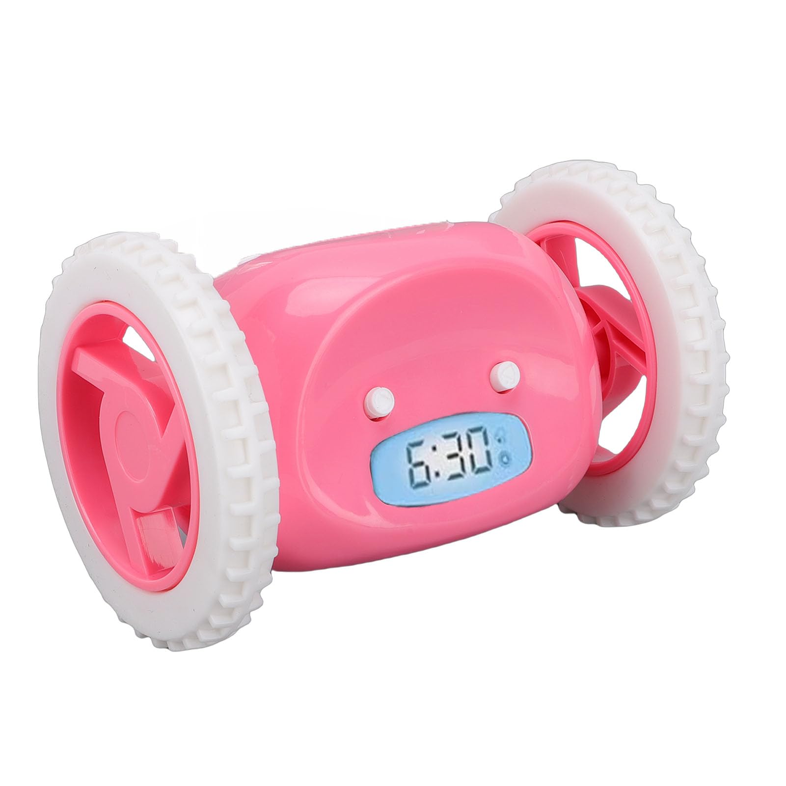 Oreilet Extra Loud Alarm Clock with Wheels, Smart Rolling Digital Snooze Clock Cute Design Bed Shaker Alarm Clock for Heavy Sleepers Adults Kids Teens