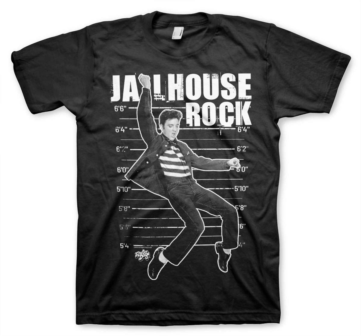 Elvis Presley Men's Black Officially Licensed Jailhouse Rock T-Shirt (Black), Small
