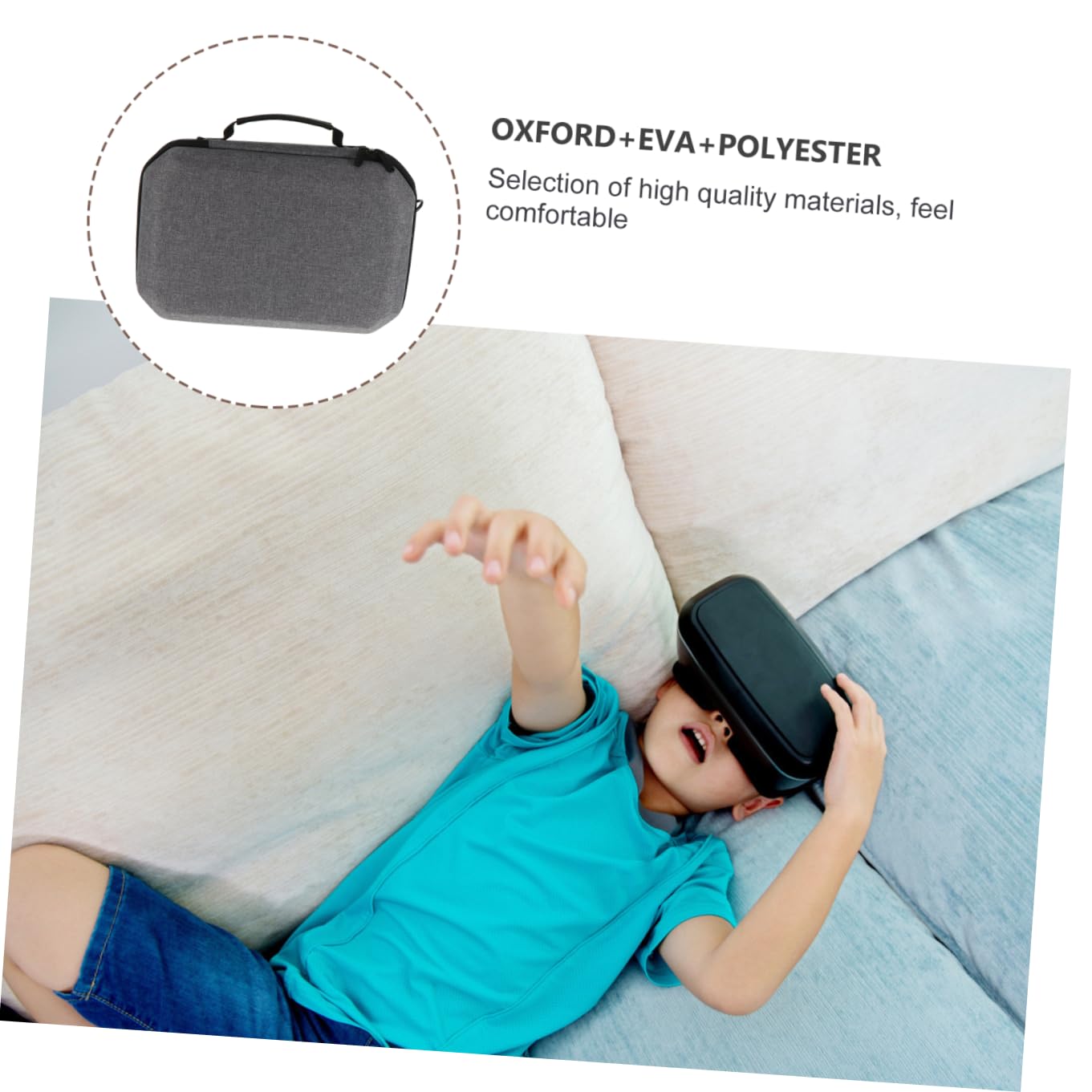 HOMSFOU Estuche De Almacenamiento para Gafas De Realidad Virtual Bolsa De Eva Resistente Golpes Caja Protectora para Gafas De Realidad Virtual De Segunda Generación Viajes