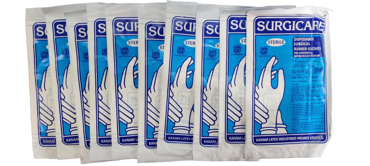 Surgicare Sterile Latex Surgical Powdered Gloves,Size: 7.5,Pairs:10… (B0CP98V1TM) Amazon Price History, Amazon Price Tracker