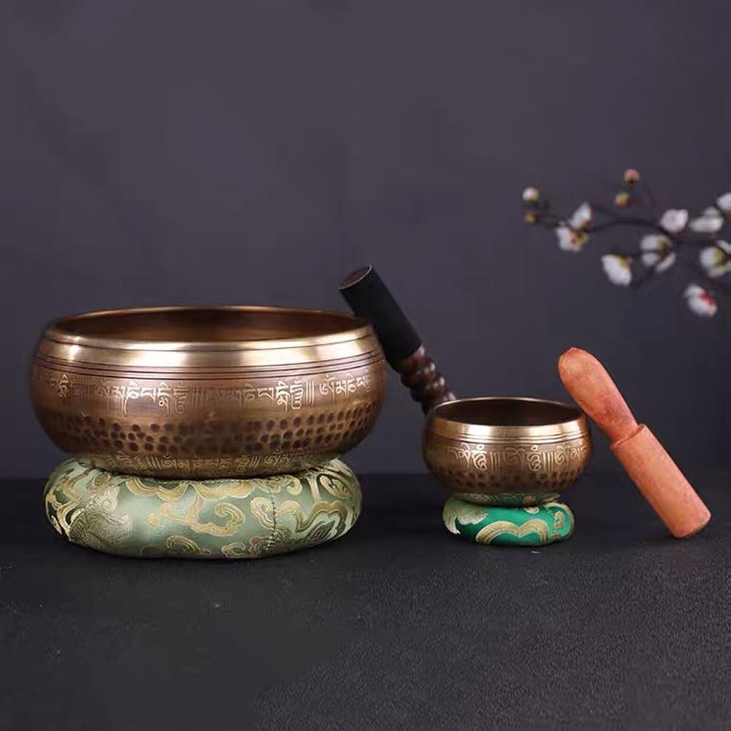 Cuscino for campana tibetana in rame dorato, dimensioni multiple | 8.5cm