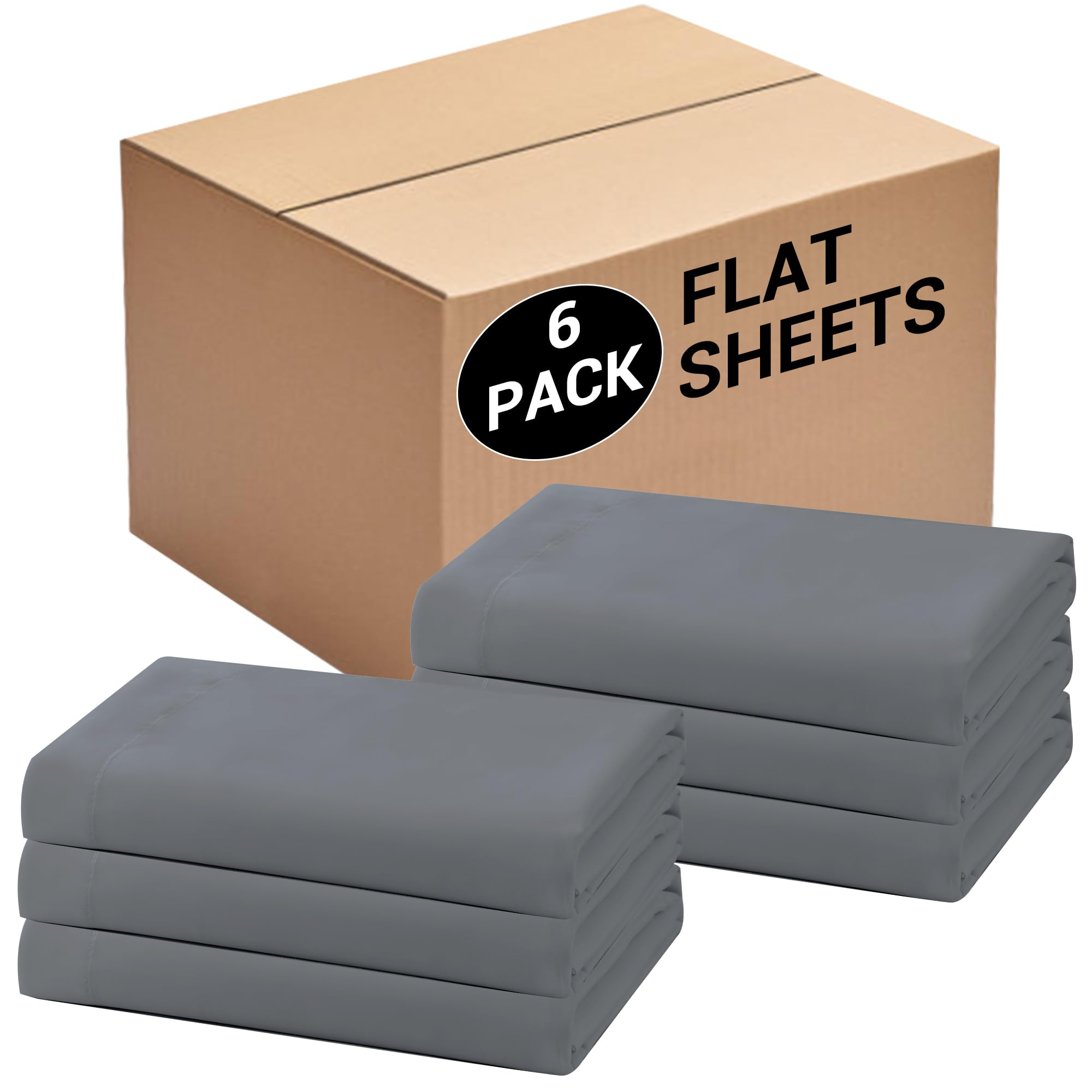 CULVE Bulk Queen Flat Sheets 6-Pack