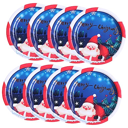 CIYODO 8 Piezas Bandeja de Santa Claus platos navideños platos grueso de navidad suministro de navidad vajilla para