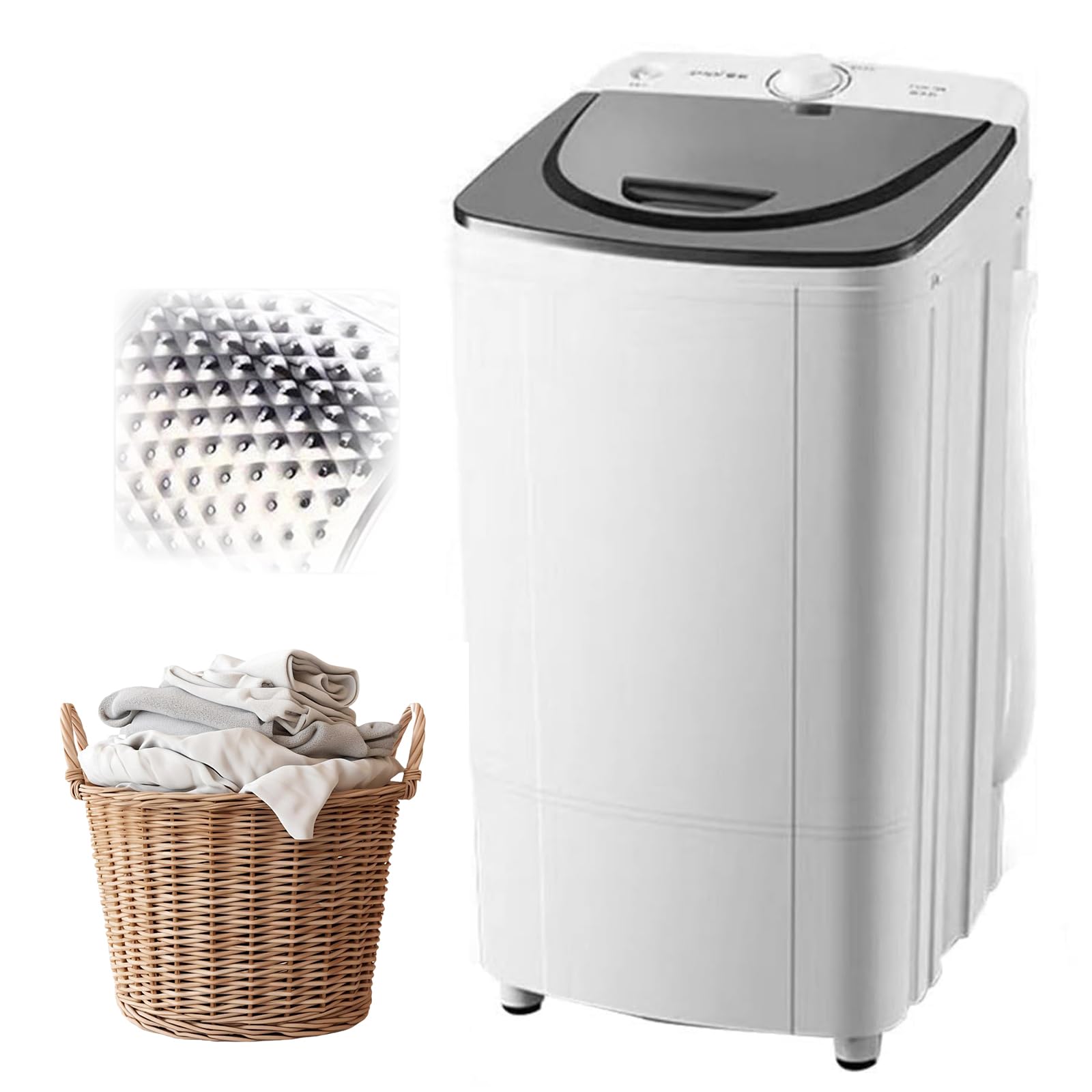 Secadora centrifugadora portátil, centrifugadora de ahorro de energía y eficiencia de 10 kg, bomba de drenaje de alta velocidad de 2800 RPM, centrifugadora de ropa de gran capacidad con ahorro