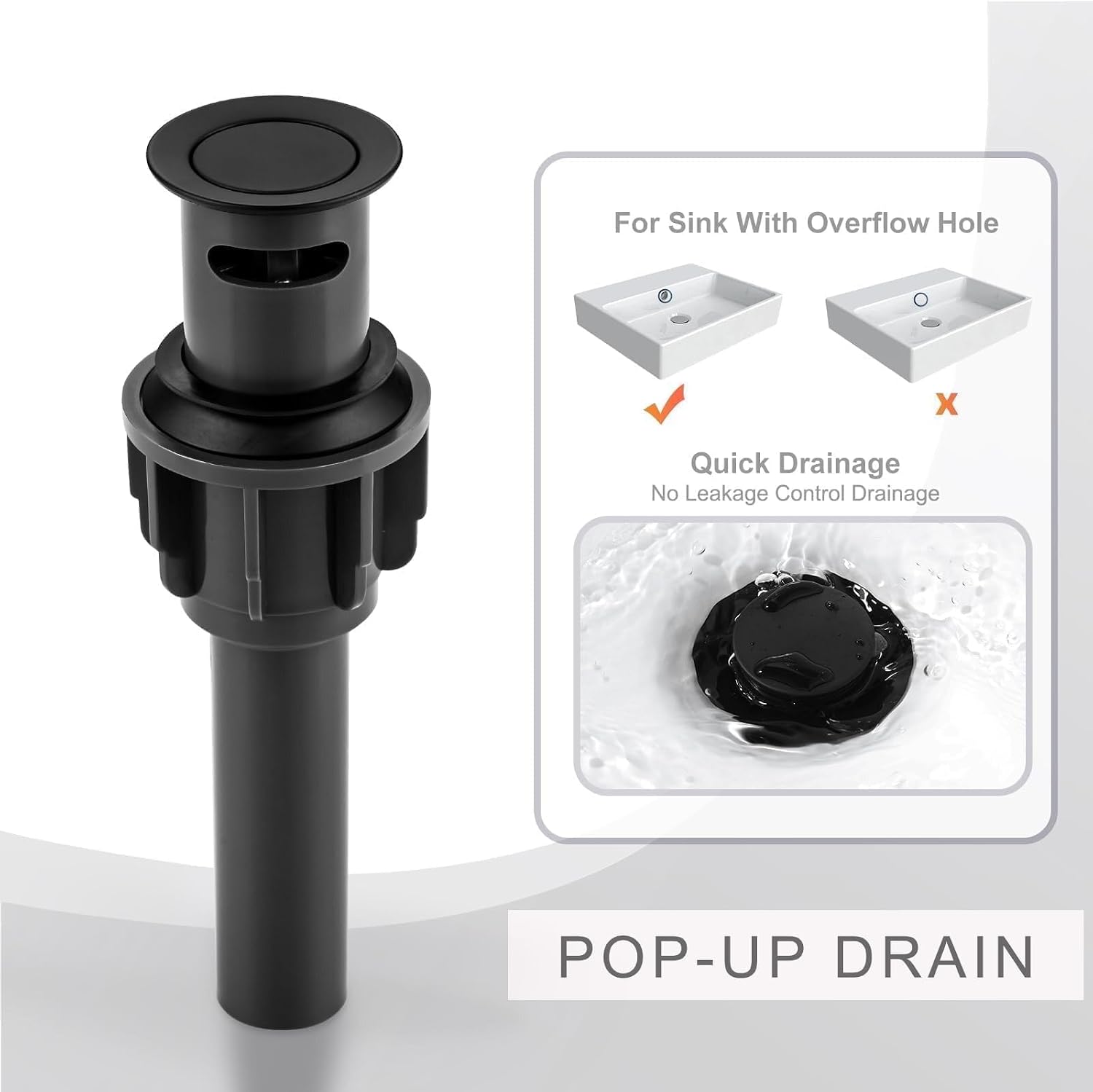 ALEASHA Black Bathroom Sink Faucet - 4 Inch Centerset 2 Handle With Pop Up Drain Stopper, Lavatory Vanity Faucet