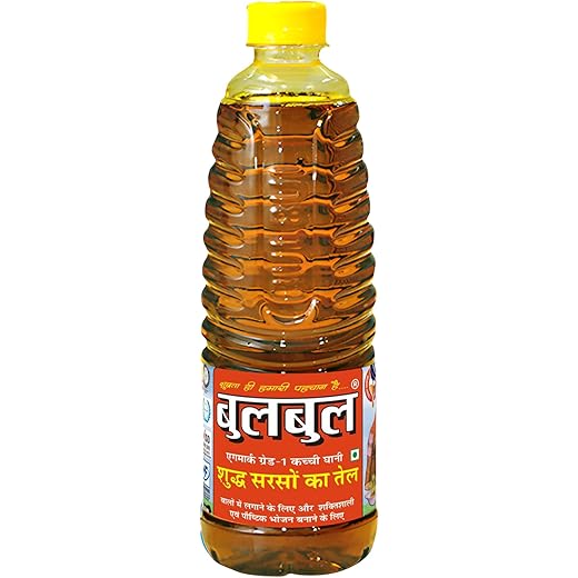 BUL BUL Kachi Ghani Mustard Oil 1 Litre Healthy Cold Pressed