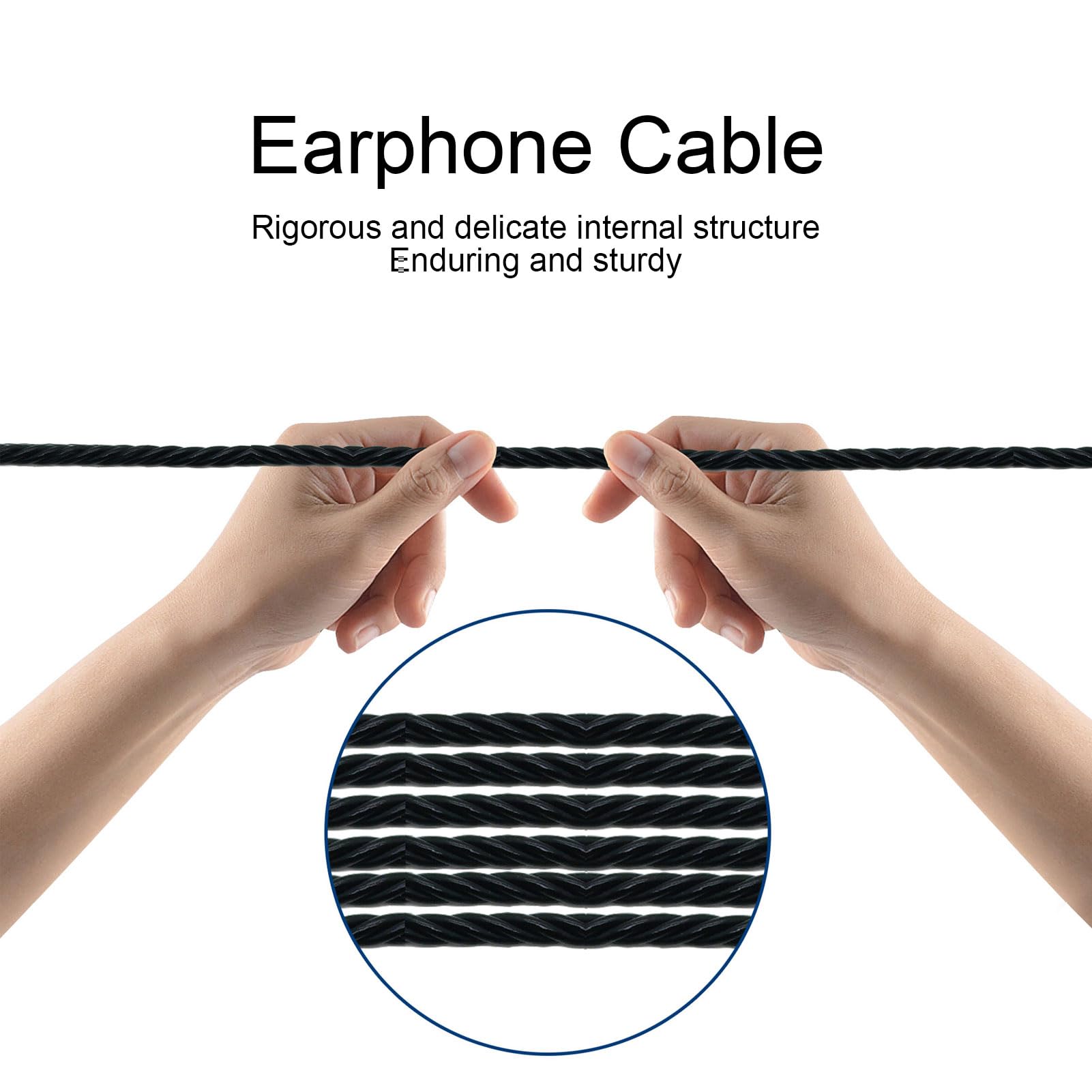 ASHATA Ersatz-Audiokabel, Upgrade-Kopfhörerkabel für IE 100, IE400, IE 500, IE100 Pro, IE400 Pro, IE 500 Pro, Kopfhörer-Soundkabel, 3,5-mm-Stereostecker