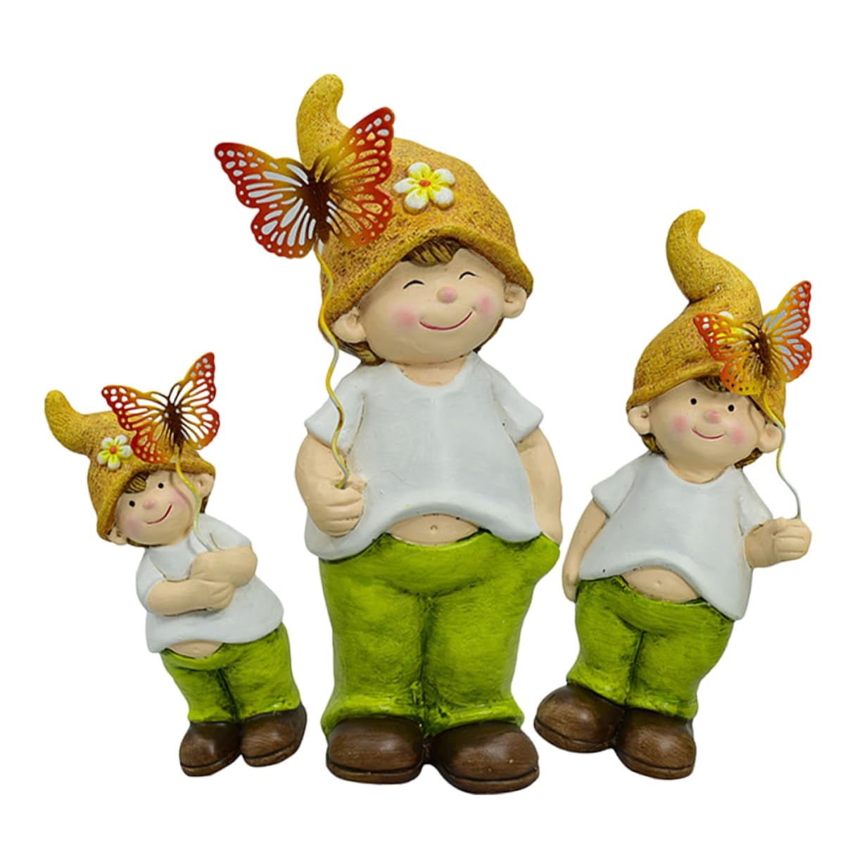 3pièces Statue De GNOME De Jardin Céramique Décoration De Jardin Adorable pour Extérieur Et Intérieur Figurine GNOME Artisanale pour Accueillir Vos Invités