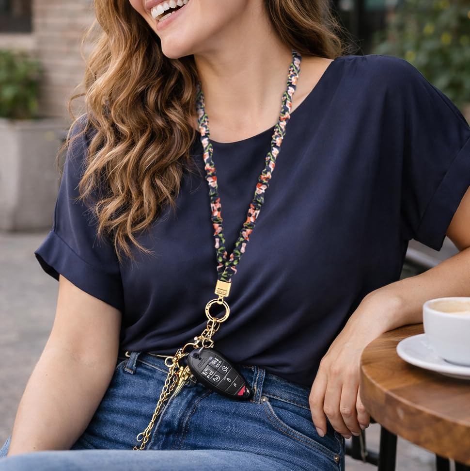 Teacher Scrunchie Lanyard for ID Badge, Thin Stretchy Elastic Neck Keychain, Cute Hands Free Accessory for School - Image 4