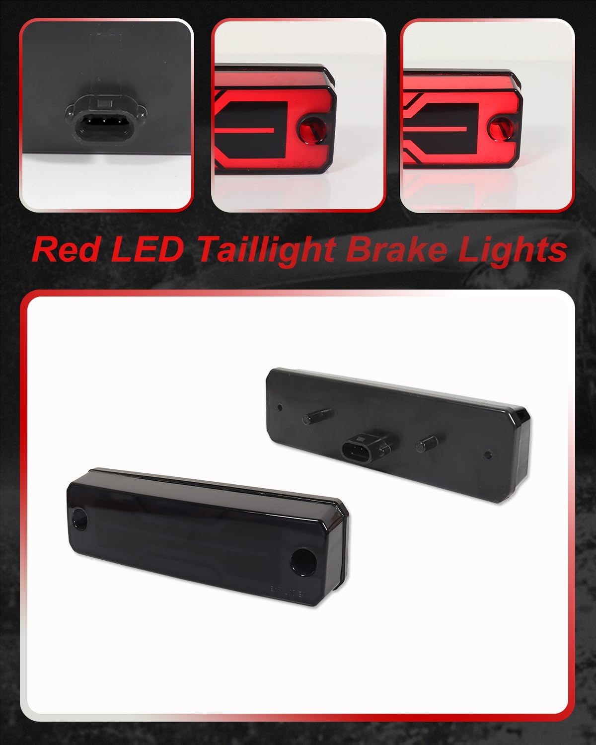 2X Smoked Lens Red ATV LED Taillight Brake Lights (Passenger Side + Driver Side) For Honda Pioneer 520 700 1000 2014-2024