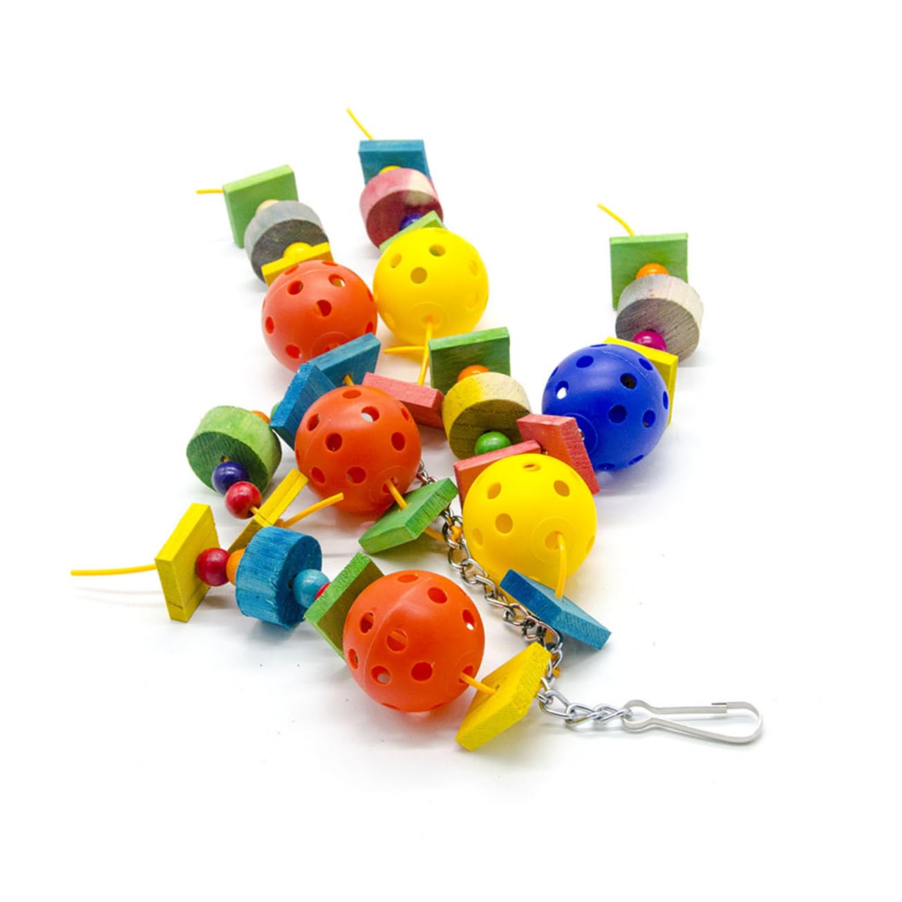 DOITOOL 3piezas Juguete Colgante para Pájaros Bloques De Madera y Bolas Huecas Diversión y Ejercicio para Periquitos Cotorritas y Loros Material Seguro para Mascotas