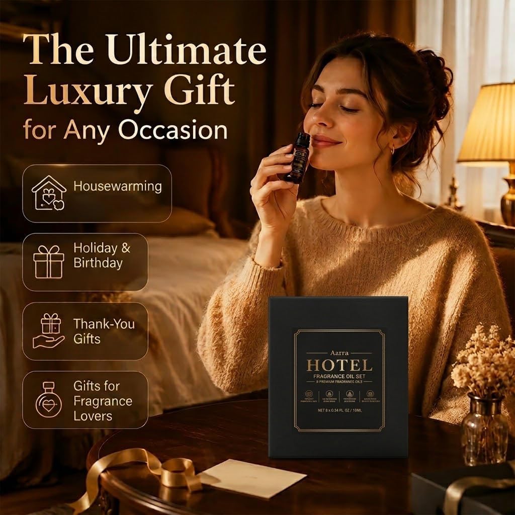 Hotel Diffuser Oil Collection Fragrance Oil Gift Set, 8 Pack