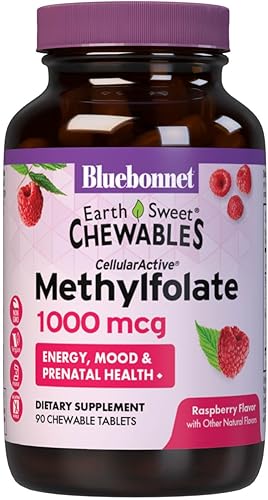 BlueBonnet Earth Sweet Cellular Active Methylfolate 1000 mcg comprimidos masticables, 90 unidades (743715004559)