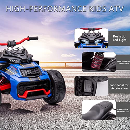 Image of 24V Ride On Toys for Kids 4-8 Kids' Electric Motorcycle 3 Wheeler ATV