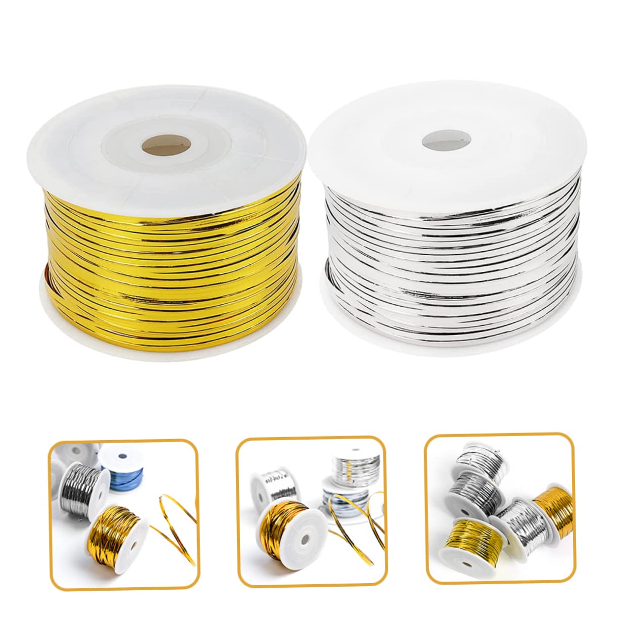 CALLARON 2Rolls Metallic Twist Ties for Treat Bags Reusable Candy Bread Bag Ties for DIY Crafts Wrapping and Baked Goods Yards Total