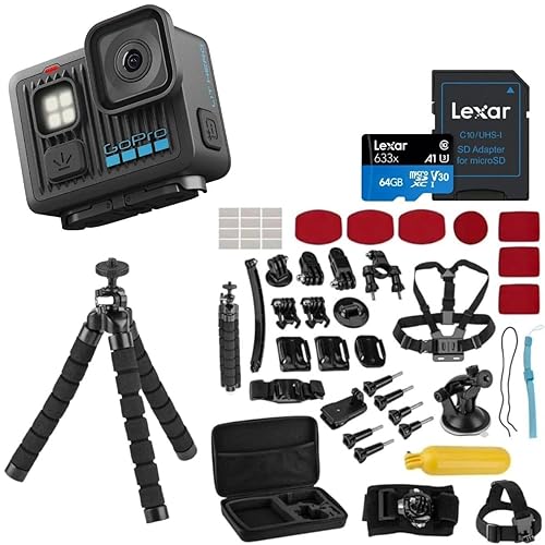 GoPro LIT Hero, Lightweight, Compact, Waterproof Action Camera with Built-in Light, Bundle with Froggi Extreme Sport 47-pc Kit, and 64GB SD Card