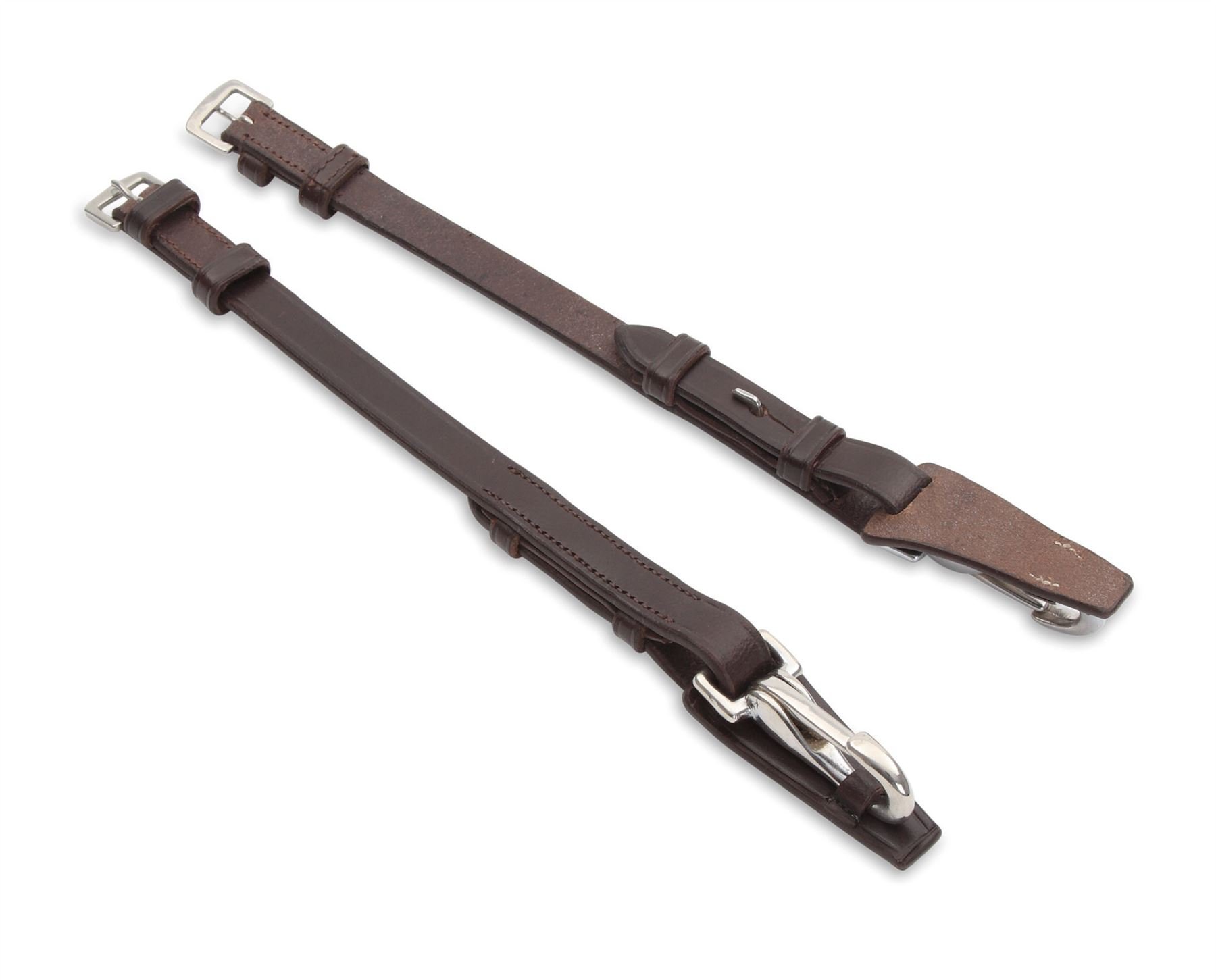 Shires Blenheim Bridle Cheek Pieces with Clips-Black Cob 5/8" (16mm)