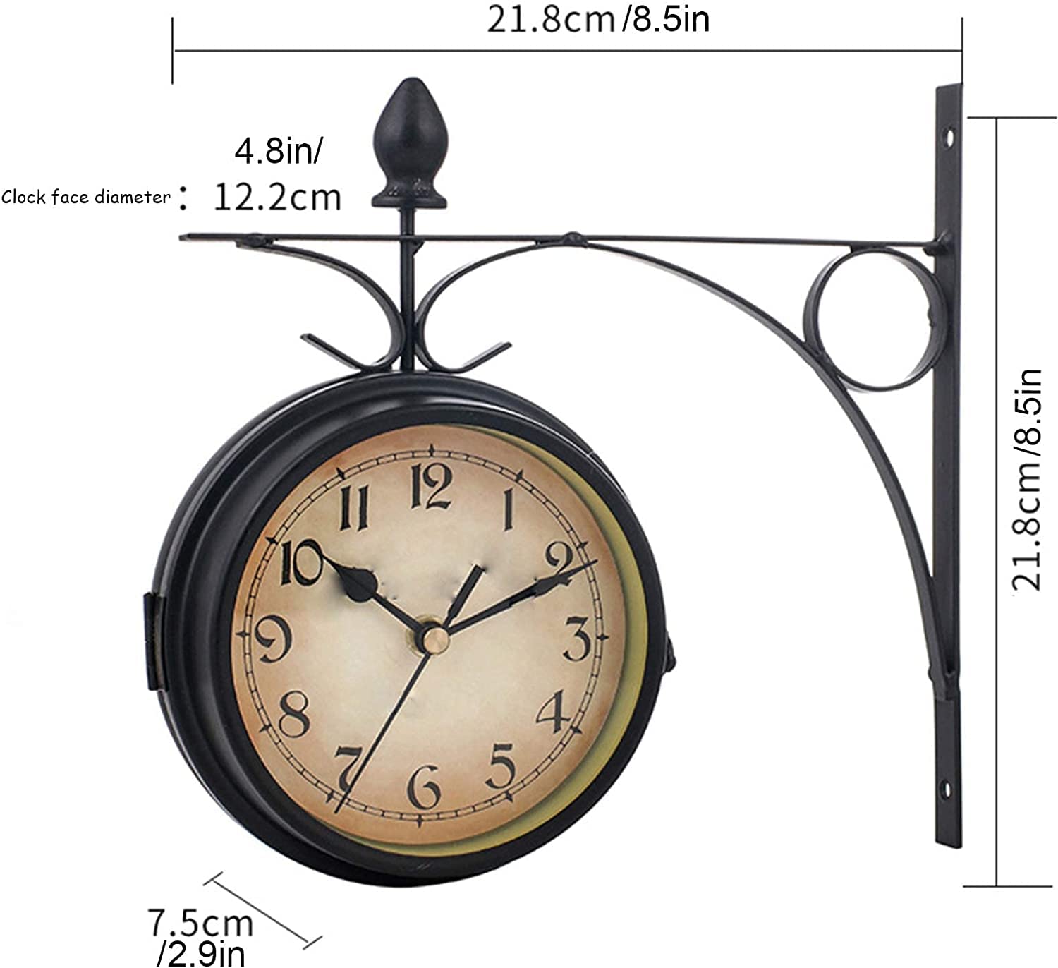 XJBTBA Horloge Murale extérieure, Horloge Murale de extérieure, Horloge Murale Suspendue, Horloge Murale Non étanche pour décoration de, Chambre à Coucher, Bureau, Cuisine, Salon, Blanc