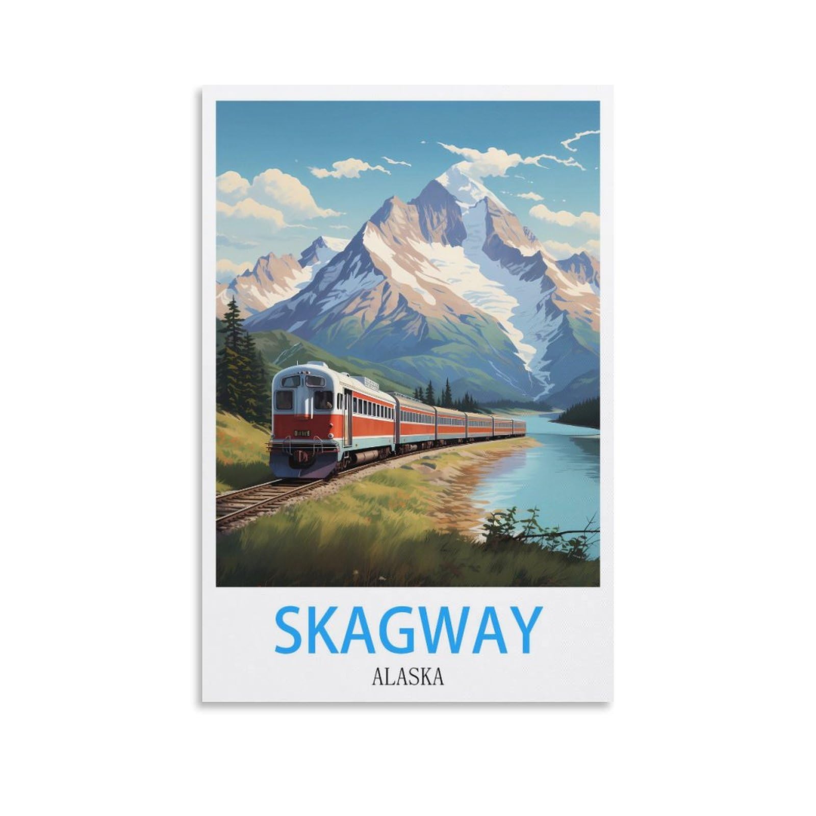 Metal Tin Sign,Skagway Alaska,Metal Wall Decorative Tin Signs for Home Kitchen Bar Coffee Shop Club Orchard Decoration 15x30cm