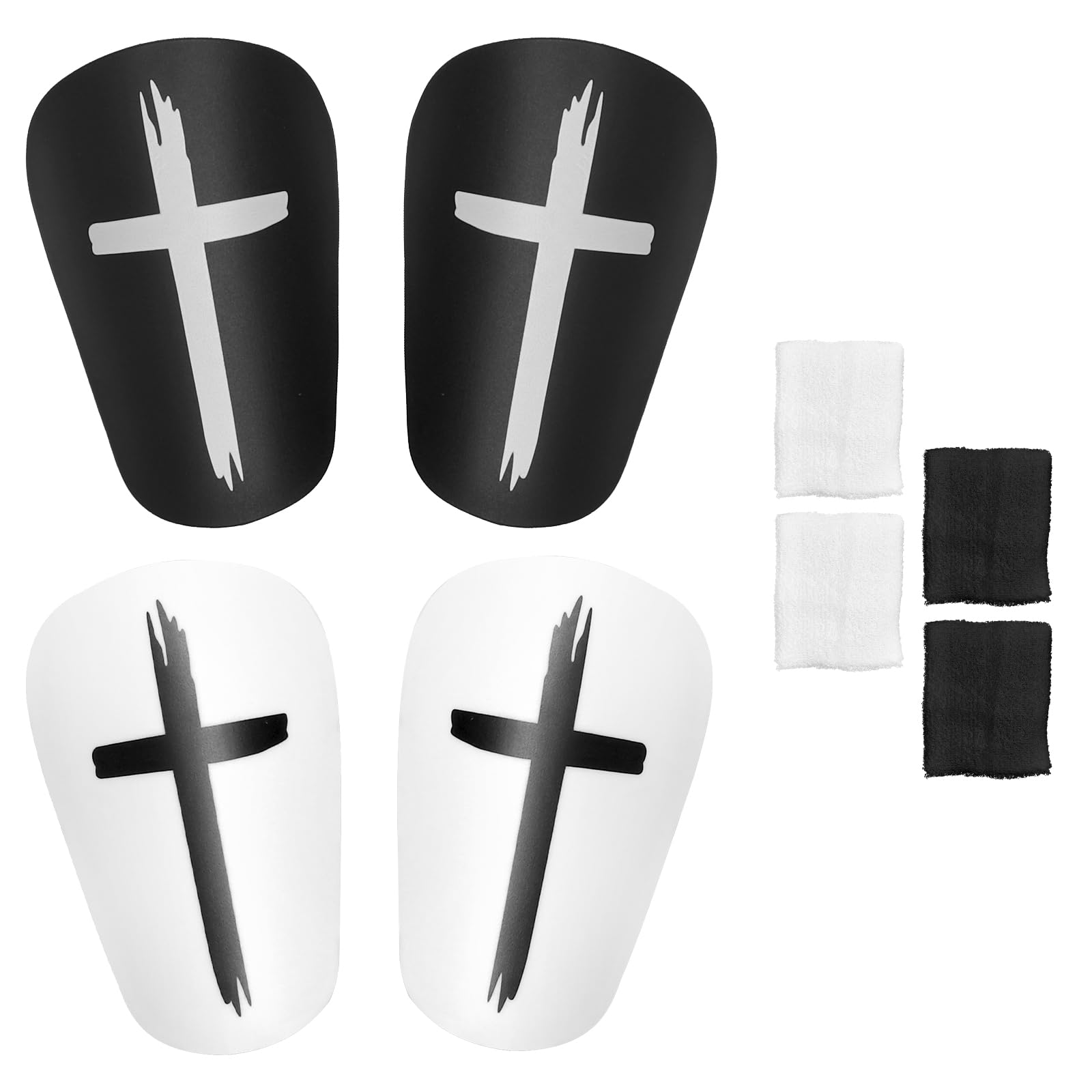 Mini ochraniacze piszczeli, piłka nożna, dla dzieci, lekkie ochraniacze piszczeli EVA, małe, 10 x 6 cm, z twardą skorupą PU i opaskami przeciwpotowymi gratis, ergonomiczna ochrona dla chłopców i