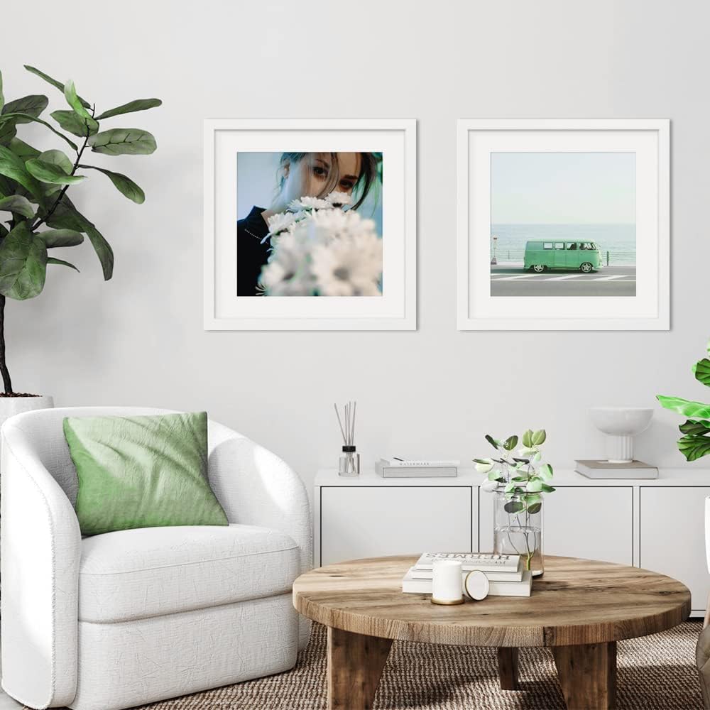 threelove 18x18 frame white, display picture 14x14 with mat or 18x18 without mat, photo poster picture frame wall mounting home decor, 1-pcs 18x18 white-1pcs