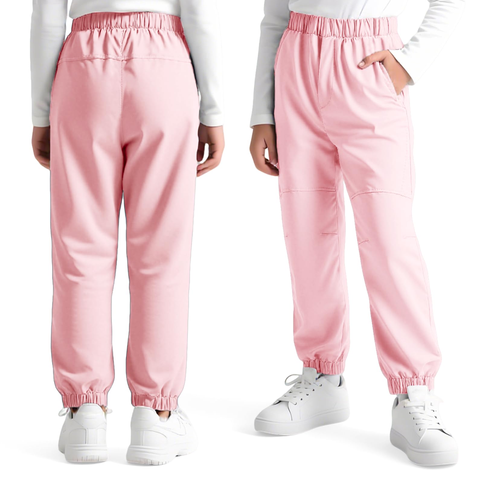 Wanderhose Jungen Mädchen Regenhose Wasserdicht Winddicht Trekkinghose Atmungsaktiv Mesh Futter Jogginghose Elastischer Bund Mit Taschen Outdoor Hose für Kinder Gr.122-164