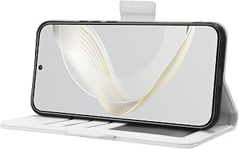 Compatible with Huawei Nova 11 Wallet Case,Compatible with Huawei Nova 12S Wallet Case,PU Leather Folio Flip Case Compatible with Huawei Nova 12 Lite Cell Phone Leather Case White