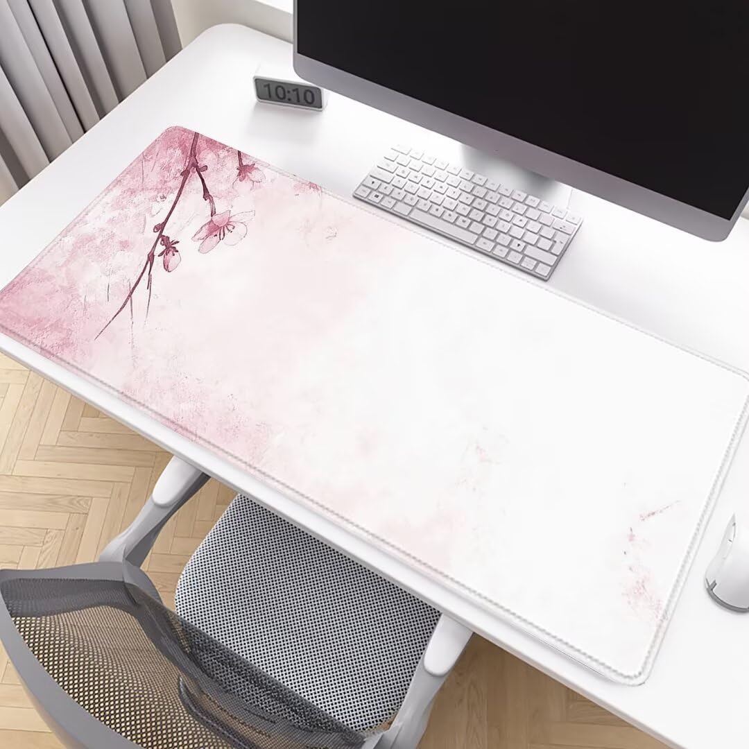 Tapis de Souris de Jeu Vert Tapis de Souris XXL 1600x800x3mm Mignon Tapis Souris Gaming Grand, avec Bords Surpiqués et Base en Caoutchouc AntidéRapant Surface, AméLiore La PréCision et La Vitesse