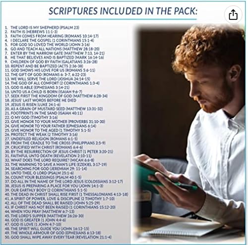 Miniatura 2 de eThought BB-FBV-100 Tarjetas de versículos de la Biblia  Paquete de 100 marcadores religiosos  Tarjetas de memorización de las Escrituras y