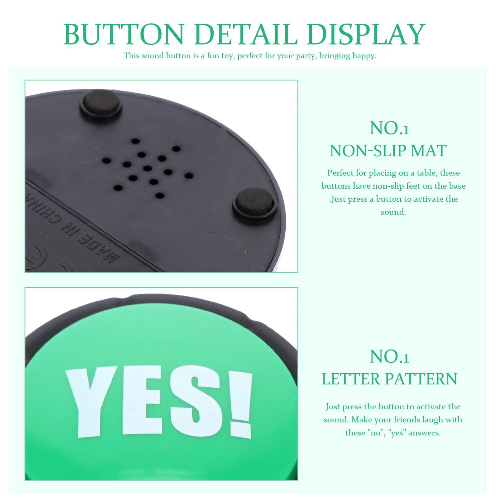 Bouton Sonore Yes/No Rouge – Jouet Drôle Pour Soirées, Jeux, Détente – Piles AAA Non Incluses