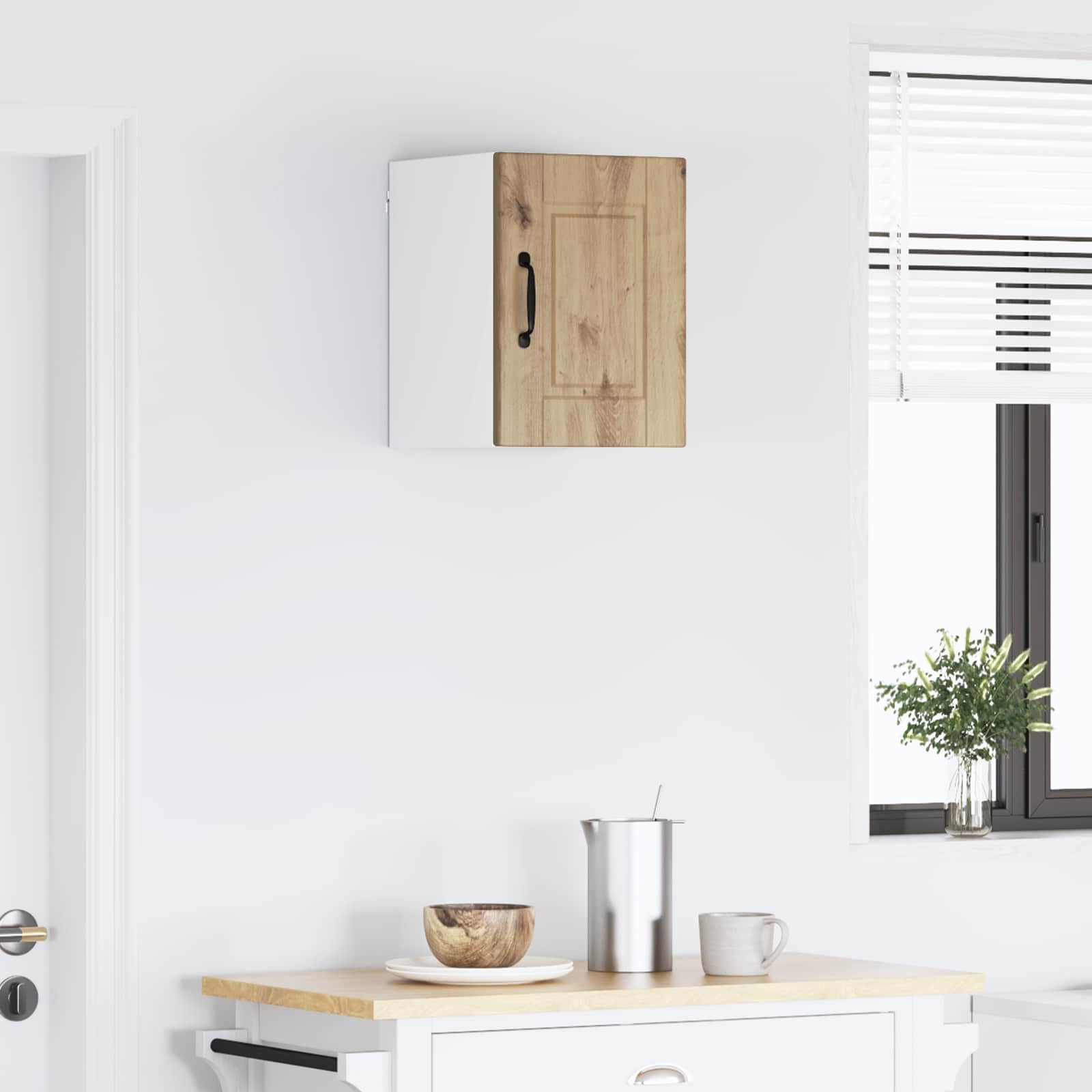 Szafka ścienna PORTO Artisan z płyty wiórowej 30 x 31 x 40 cm, szafka wisząca z 1 regałem oraz drzwiami, kuchnia i jadalnia, miejsce do przechowywania naczyń stołowych oraz zapasów, o