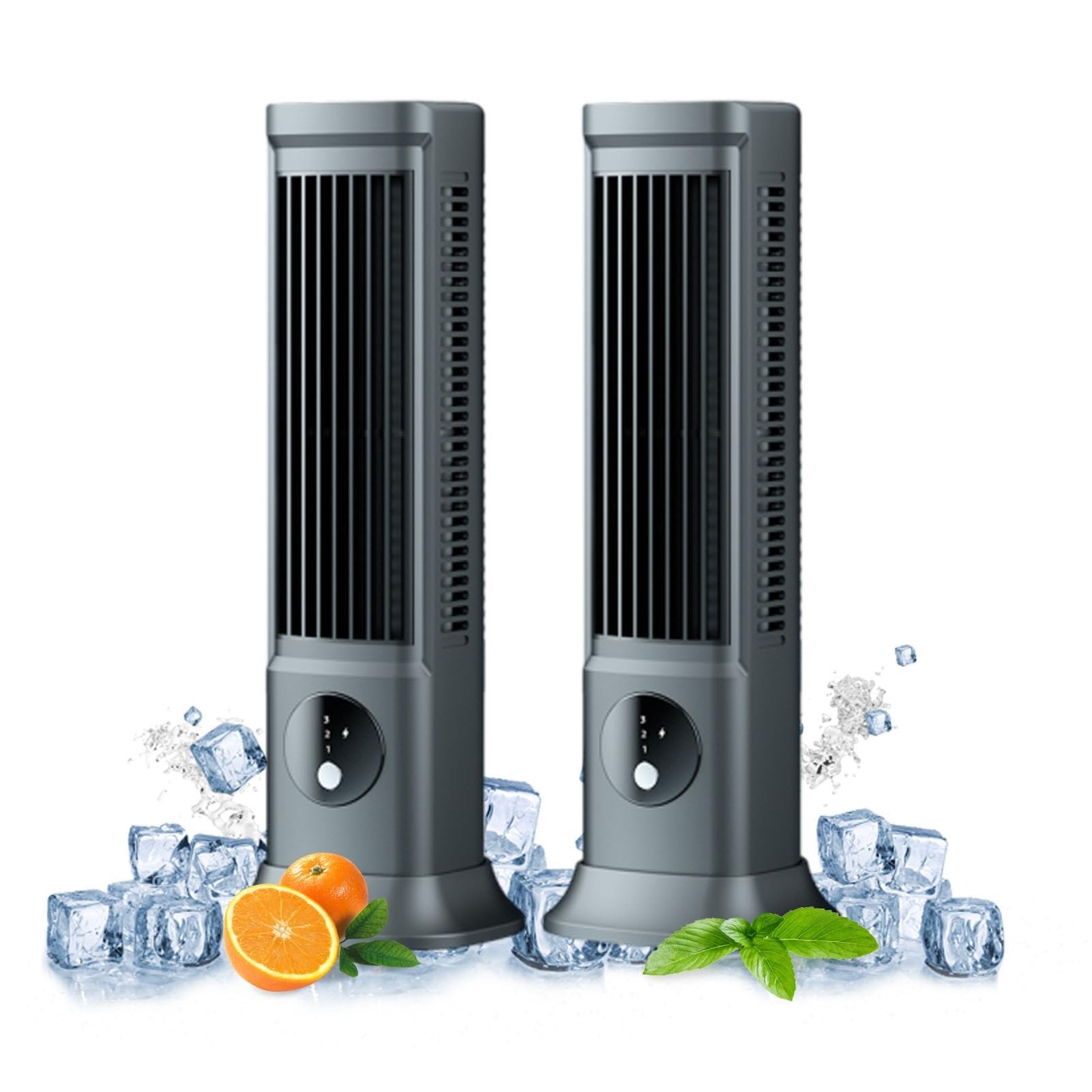 Sherum Cooling Ace 3.0, Sherum Air Conditioner, Portable Sherum Coldeez Cooling Air Conditioner with 3 Speeds, Sherum Air Conditioning Cooling Fan, Whisper-Quiet Operation, Instant Cooling(2pcs)