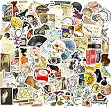 100 Pcs Aesthetic Vintage Vinyl Stickers - Scrapbook Journaling Laptop Water Bottles Waterproof Retro Stickers Skins & Decals, Adults DIY Craft Decor Nostalgic Theme Party Favor & Supplies