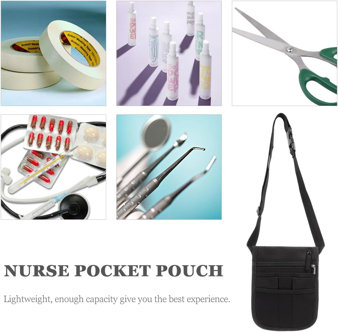 Healifty Nurse Waist Bag Large Capacity Fanny Pack Portable Medical Tool Organizer Lightweight Shoulder Bag for Hospital Nurse Pocket Pouch