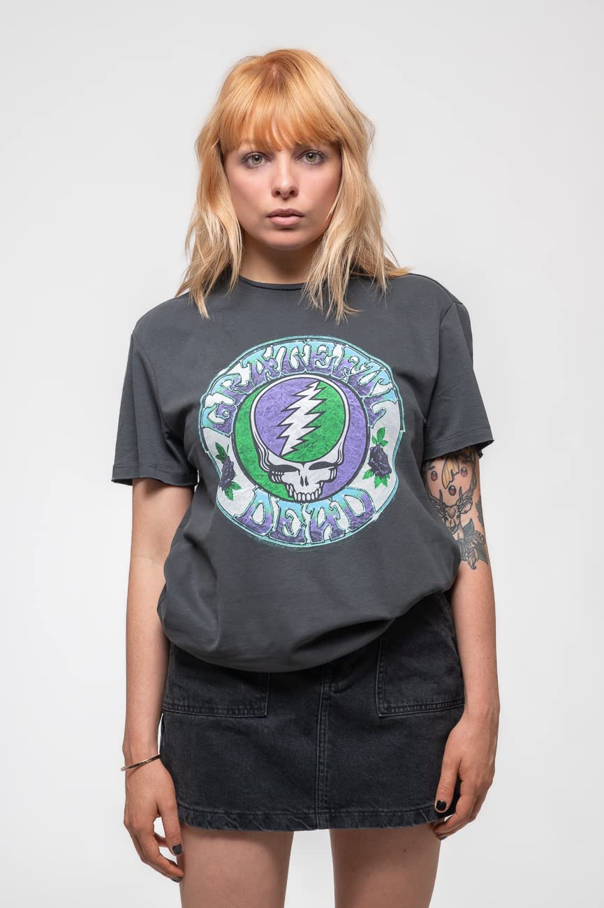 Greateful Dead Koszulka Stealie Tie Dye Band Logo oficjalne Amplified Charcoal, Grafitowy, XXL