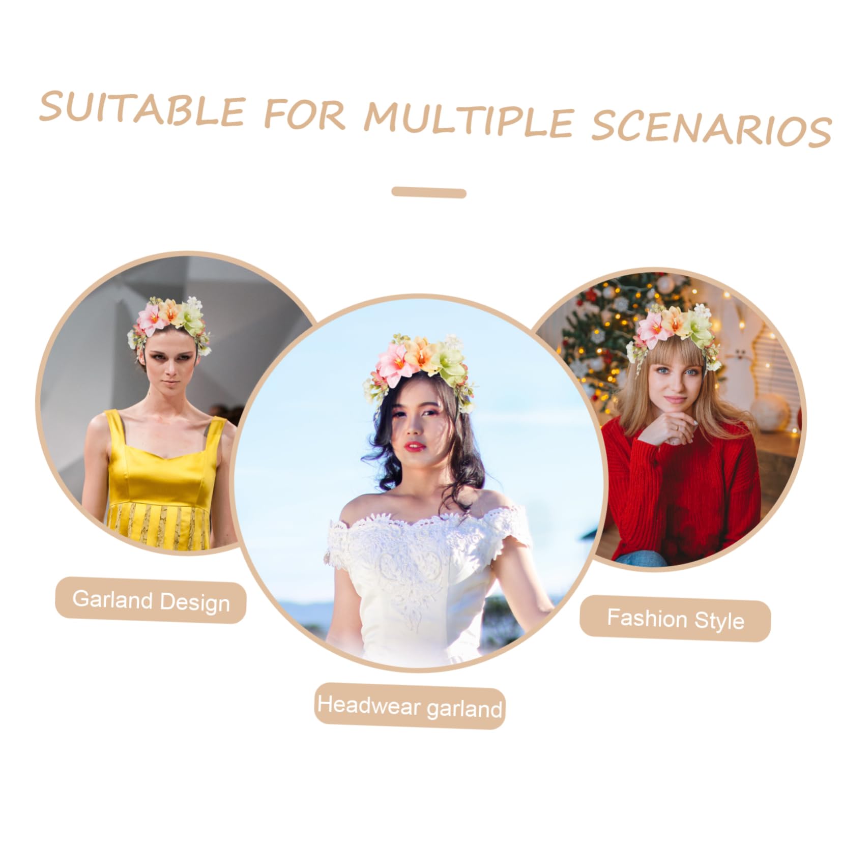 Healeved 3pezzi Cerchietto Con Fiori Di Giglio Per Donne Accessorio Elegante Per Compleanni Matrimoni e Occasioni Speciali Fascia Confortevole e Resistente Per Tutti Giorni