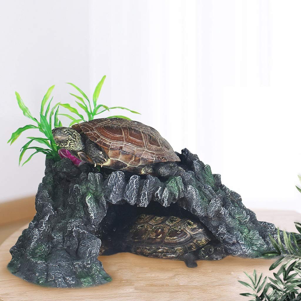 Cueva de escondite de Reptiles, Caja de Cueva de Reptiles - Decoración de hábitat Tortuga Lagarto Serpiente Araña Escondites Escalada Caja de Reptiles Accesorios Adornos