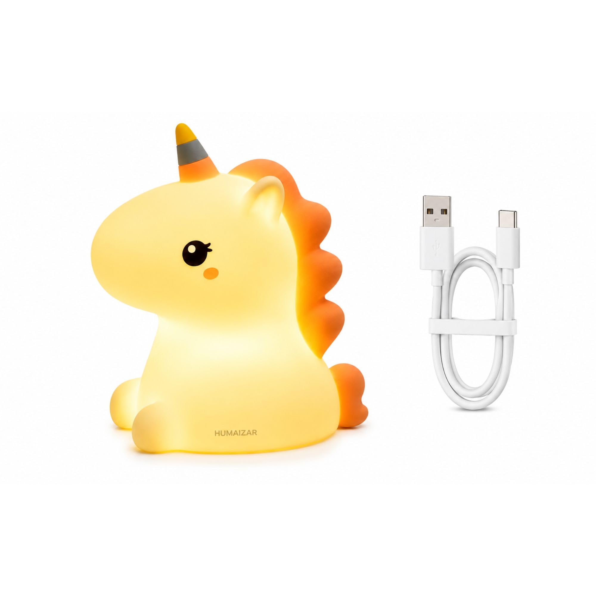HUMAIZAR Unicorn Night Light Silicone Nursery Lamp – USB Rechargeable LED Color Changing Bedside Lamp for Kids Room, Baby Decor, Boys Girls Gifts, Birthday & Christmas Present-image-41