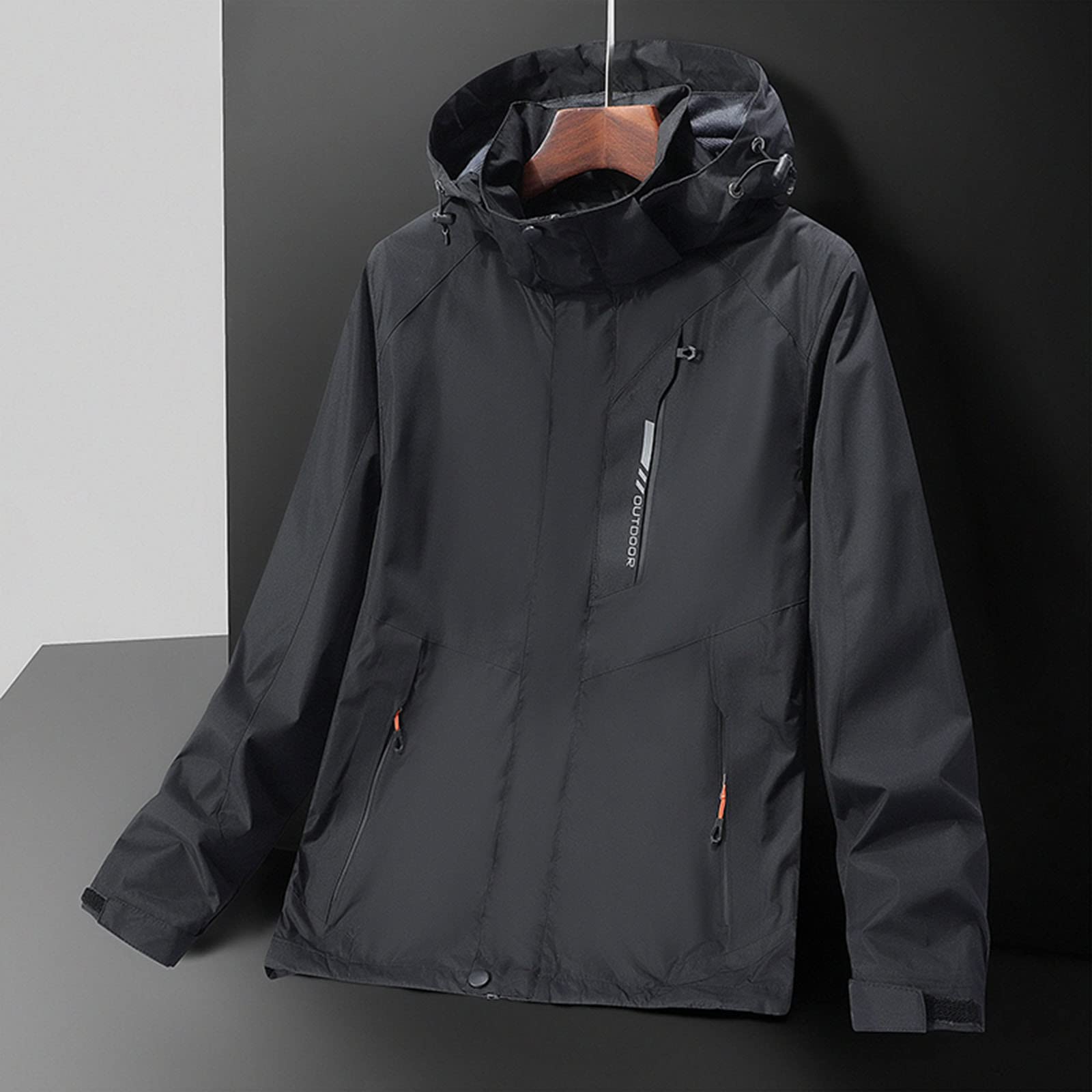 Herbstjacke Damen Herren Casual Solid Kapuzen Wasserdicht Atmungsaktiv Fliegeranzug Jacke Mantel