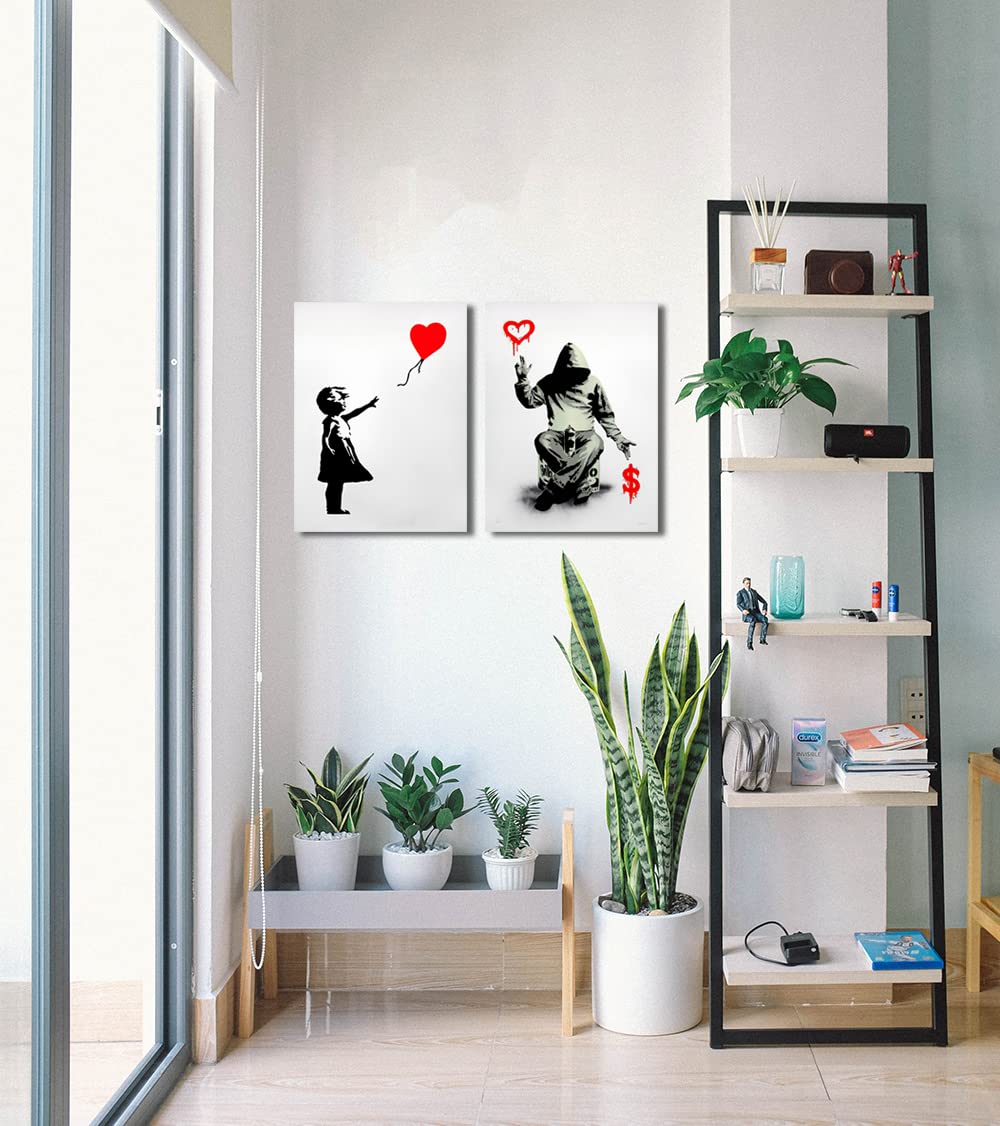 Amazon.co.jp: バンクシー 風船と少女 絵画 愛とお金 ポスター アート