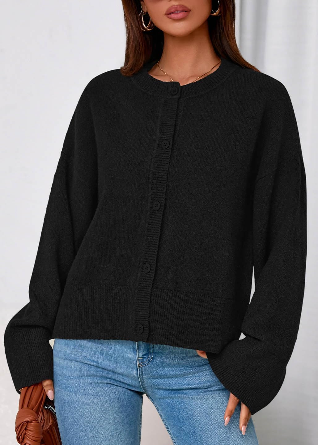 KIRUNDO Cardigan Sweaters for Women Fall Trendy Long Sleeve Chunky Knit Button Up Oversized Winter Jacket Casual Outwear